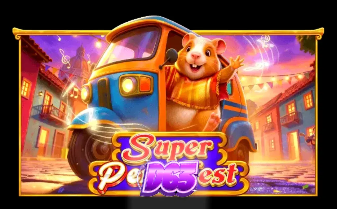 Cenário festivo e colorido do slot Super Peru Fest com elementos culturais sul-americanos.